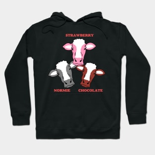 Strawberry Cow Chocolate Milk Cow and Normie Cow Hoodie